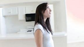 ”Charming teen fondles her twat in solo scene”