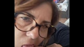 jones masturbates and Teresa takes milk in her mouth like a slut