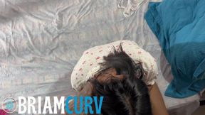 I find her masturbating and I put my cock in her mouth