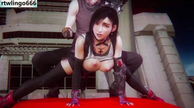 Tifa teases on car roof with cosplay flair exclusive