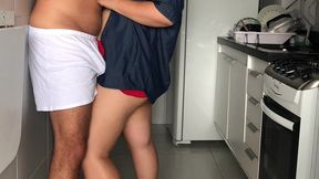 she grinds in short shorts on the bed and in the kitchen — dryhump compilation