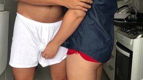 she grinds in short shorts on the bed and in the kitchen — dryhump compilation
