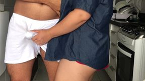 she grinds in short shorts on the bed and in the kitchen — dryhump compilation