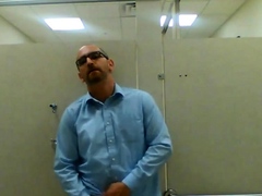 Jerking in a public restroom