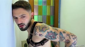 Strung Up Latino Axell Rec barebacks tattooed bottom Igor Lucios