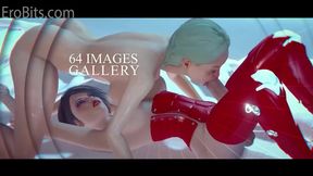 Sci-Fi Futa Dominatrix ravages a big-titted woman in an animated futanari sex romp.