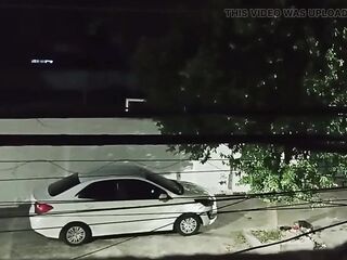 Bangs with Lover in the Car in Front of the Abode and Comes Back Full of Cum Smiling