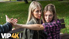 VIP4K  Hot and playful blonde Zlata Shine is cheating on her GF with a Big Boss