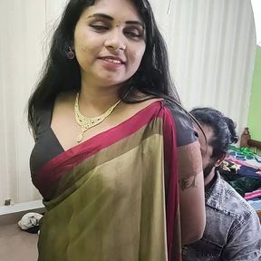 BDSM both hand tied and blindfolded in saree by vaishnavy and Sharun Raj, Mallu couple hot bdsm ass and boobs kiss romance