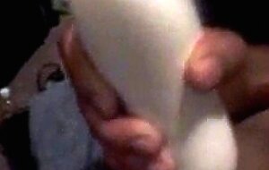 Teen using tenga tube