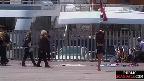 Public whipped smalltits Darling by master and mistress outdoor