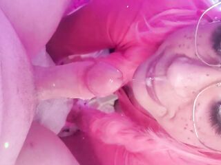 CUMMING TWICE! Femboy sucks and swallows two large loads.