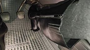 Sarah - Struggling Inside Parking Garage After Shopping in Sexy Black Boots