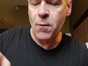 Squirting semen on cookies and eating it