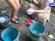 sarap talagang maligo sa labas 💦