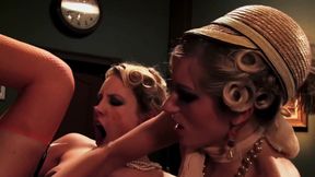 Kiara Diane, Kylie Reese, and Lily Labeau Get Their Pussies Pounded in a Hardcore 1920s Orgy