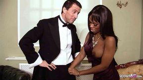 Dirty Ebony Goddess wife corrupts hotel boy in sizzling interracial sex romp