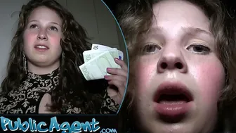 18 year old gets her first creampie and begs for breeding in public