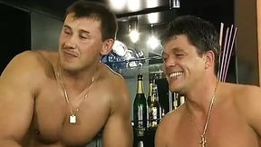Two slim German beauties enjoy being penetrated by three strong penises
