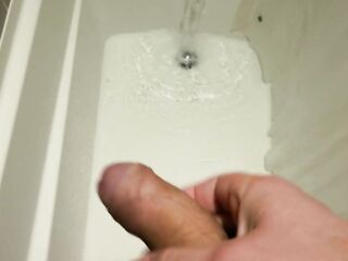 Stroking in a new shower....same result... jizz flow