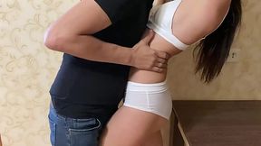 Brunette slut enjoys homemade sex