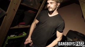 ”Muscle jock gets a facial after showing his massive bushy dick”