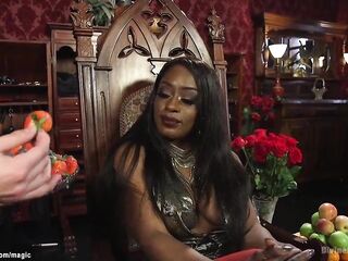 Brawny legs black femdom in underware Kelli Provocateur punishing his cleaning dude serf Jay West then with ding-dong schlong pegging him