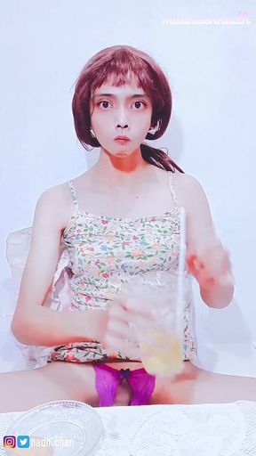 (part 2) First Time Tasting My Own Cum and Piss, Cum on Food Fetish, Asian Transgender Trap Shemale