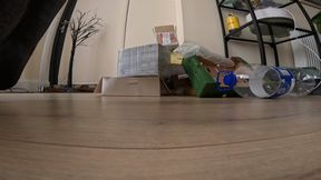 POV Giantess's Playtime I crush boxes with my huge heels