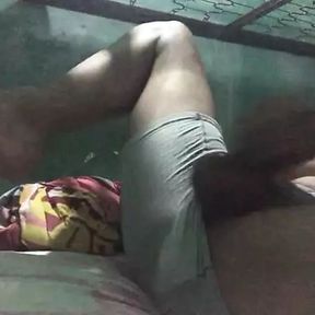 POV: Your Latino stepdad masturbates his cock and balls in your room