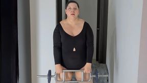 Weightlifting biceps curl workout