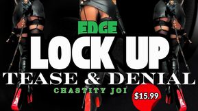 Edge 3 Times Then LOCK UP for Goddess! Leather Tease & Denial Chastity JOI