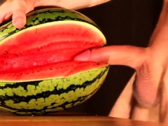 water melon cum - fucking a melon and cumming