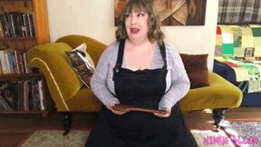 Waiting for my Punishment - BBW Nimue Allen submissive wife paddle kneeling - wmv