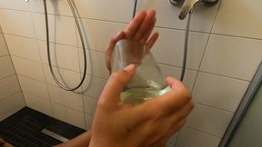 another bathroom session with cum and pee cocktail drinking
