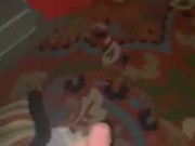 Big dick busts huge nut in playroom