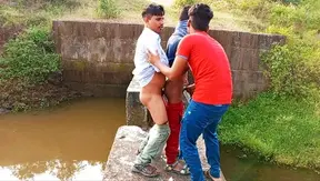 Wild Heat: Hot Twinks Fuck Hard in Forest Threesome – Drenched in Hindi Passion