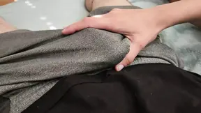 cock rub in boxers and handjob cumshot