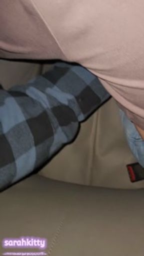 hotwife sarahkitty gives backed up construction worker a blowjob in a work truck for a massive load