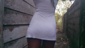 Teasing in Sexy Short Dress Rubbing Fingering My Wet Pussy