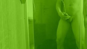 Shower in the morning cum on glass a lot