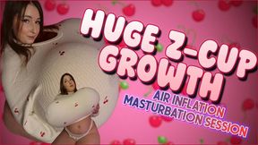 Huge Z-Cup Growth: Air Inflation Masturbation Session