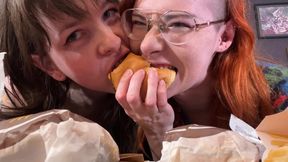 A Tiny Surprise in Giantess' Burger Meal