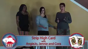 Amateur girlfriends get naughty in strip high card game