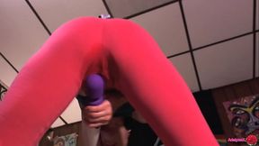 AdalynnX - Squirting Squats Vibrator Pink Pants
