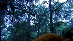 Tattooed girl pussy fucking cock sucking in the forest