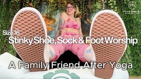 🧦Stinky Size 16 Shoes Socks n Foot Worship - Long-Time Family Friend’s Post Yoga Worship🧘‍♀️