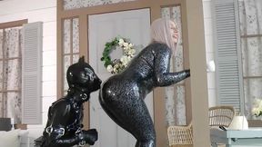 positive femdom - latex mistress and rubber puppy roleplay, arya grander