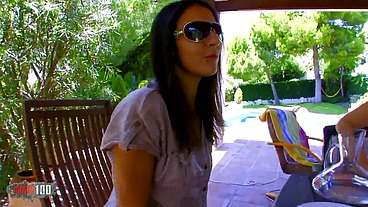 French brunette with tight ass fucking for money