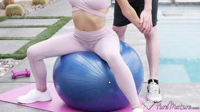 ”Brunette Mature's HIIT Cardio Workout with Cock”